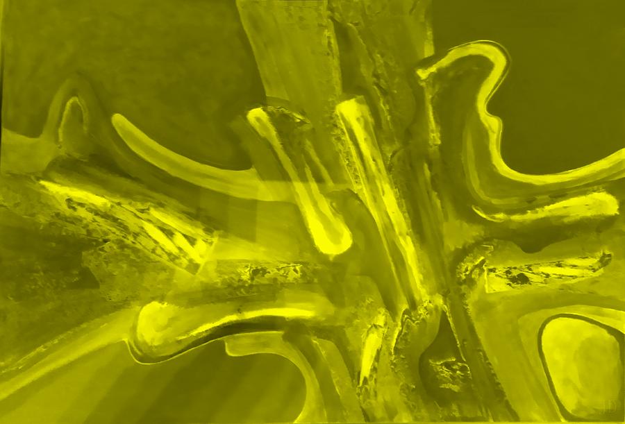 Abstract Light Art Yellow Painting by Rob Hans
