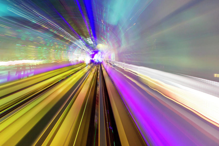 Abstract Light Trails Of Underground Photograph by William Perry