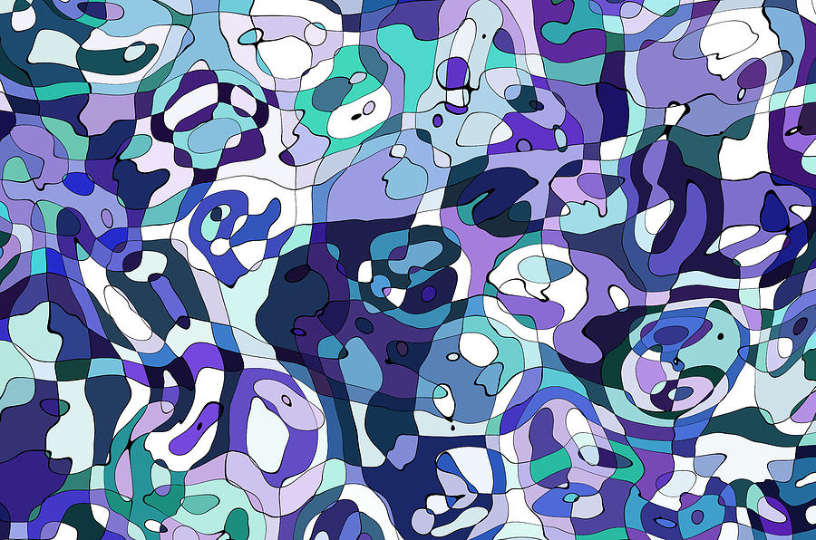 Abstract Art Lines Digital Art - Abstract Lines Blue by Georgiana Romanovna