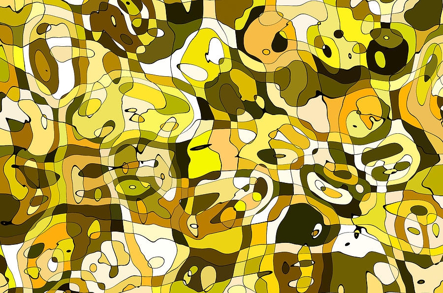 Abstract Art Lines Digital Art - Abstract Lines Yellow Green by Georgiana Romanovna