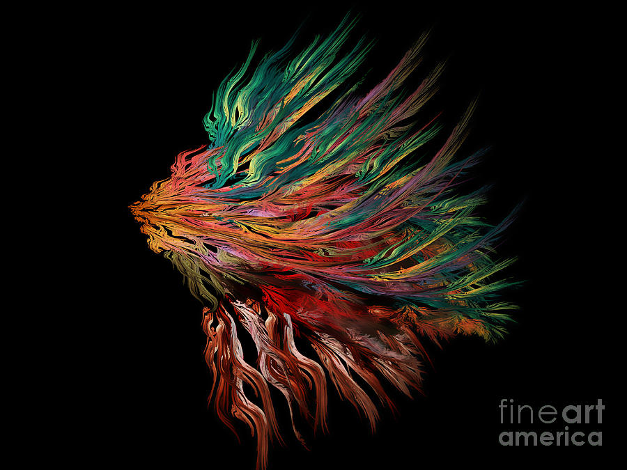 Abstract Lions Head Digital Art by Klara Acel