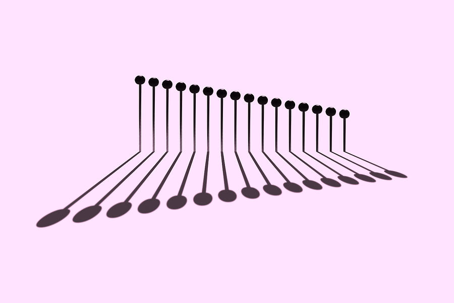 Abstract Long Shadow of Pins Photograph by MirageC Abstract Long Shadow of Pins Photograph by MirageC