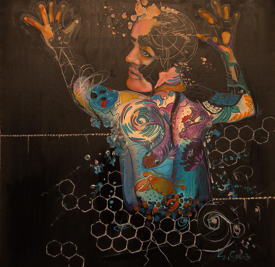 Abstract Painting - Abstract Man by Ken Caffey Abstract Painting - Abstract Man by Ken Caffey