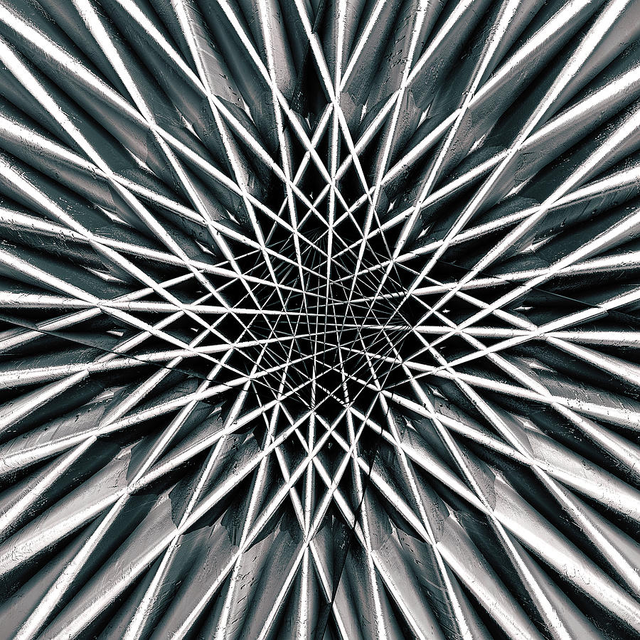 Abstract Digital Art - Abstract Metal Ornamental Star Structure by Nenad Cerovic