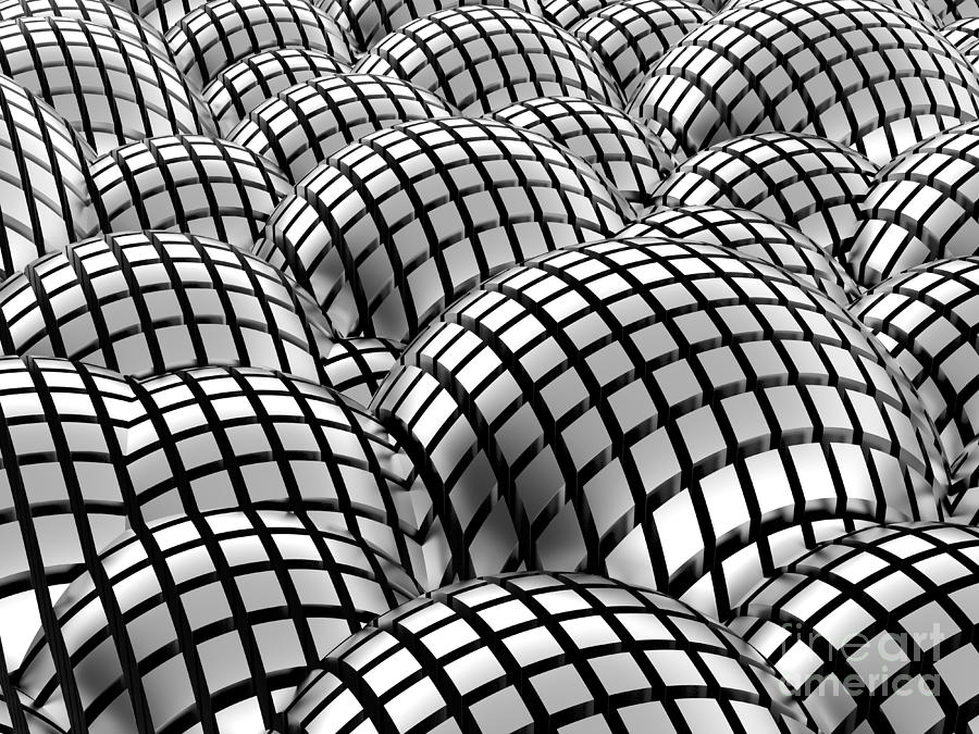 Abstract Metal Spheres Background Digital Art
