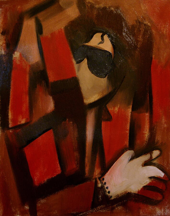 Abstract Cubism Michael Jackson Art Print #1 Painting by Tommervik