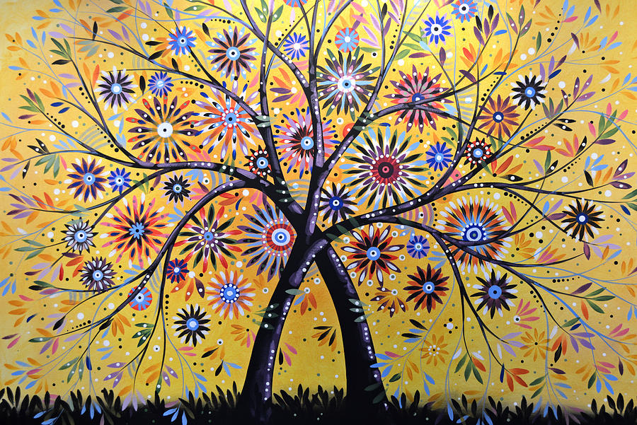 Abstract Modern Flowers Garden Art Flowering Tree Painting By Amy   Abstract Modern Flowers Garden Art  Flowering Tree Amy Giacomelli 