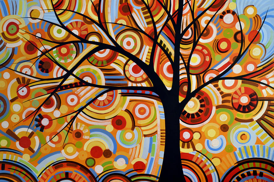 Abstract Modern Tree Landscape THOUGHTS OF AUTUMN by Amy Giacomelli Painting by Amy Giacomelli