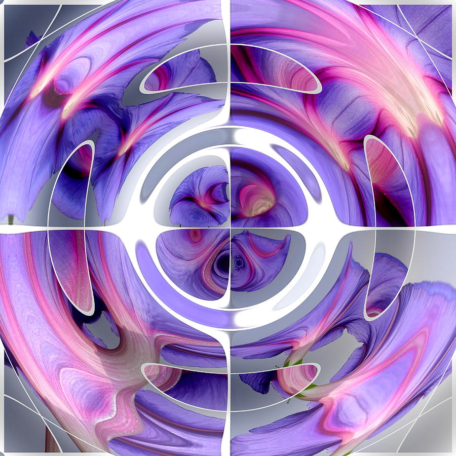 Abstract Morning Glory Fish Eye Collage Photograph by Taiche Acrylic Art