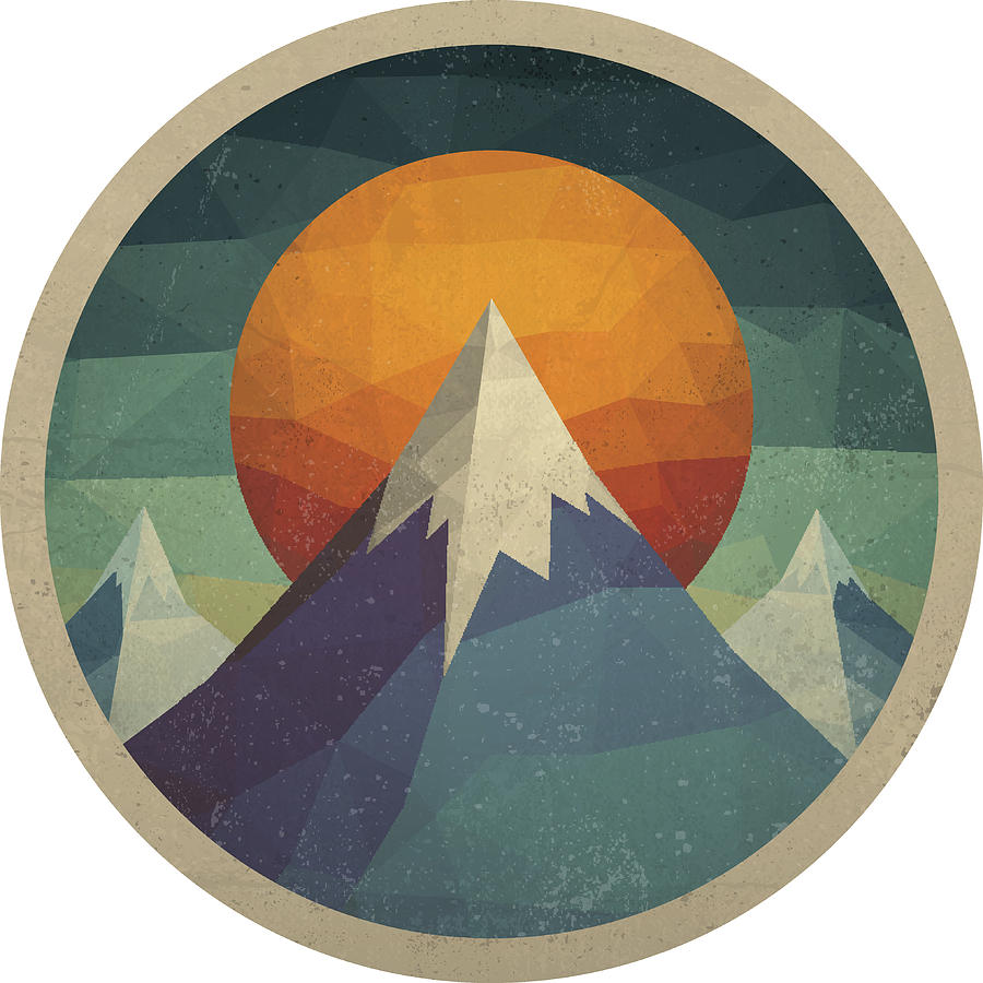 Abstract Mountain Landscape of Triangles Drawing by Magnilion