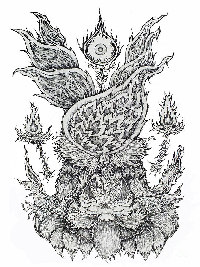 Abstract Mythical Creatures Drawing by Eakgaraj Rangram