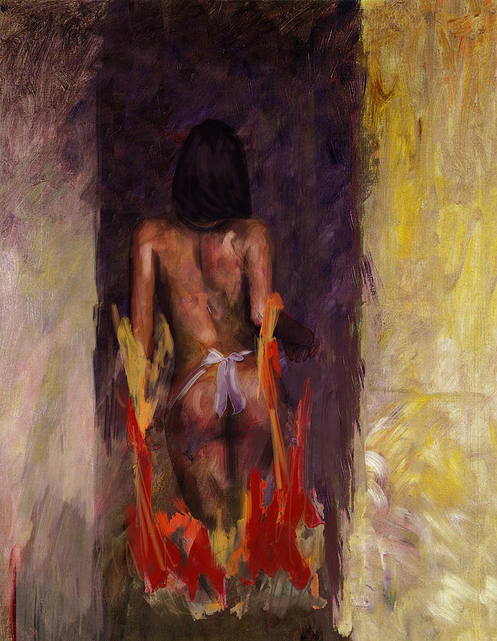 Abstract Nude 2 Painting by Mahnoor Shah
