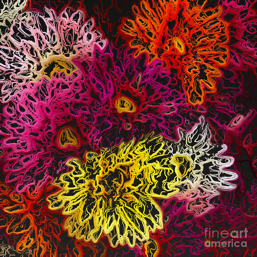 Abstract Of Artificial Flowers Version Six Digital Art