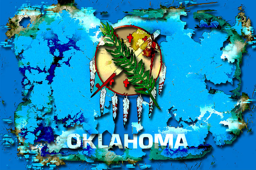 Abstract Oklahoma Flag Digital Art by David G Paul