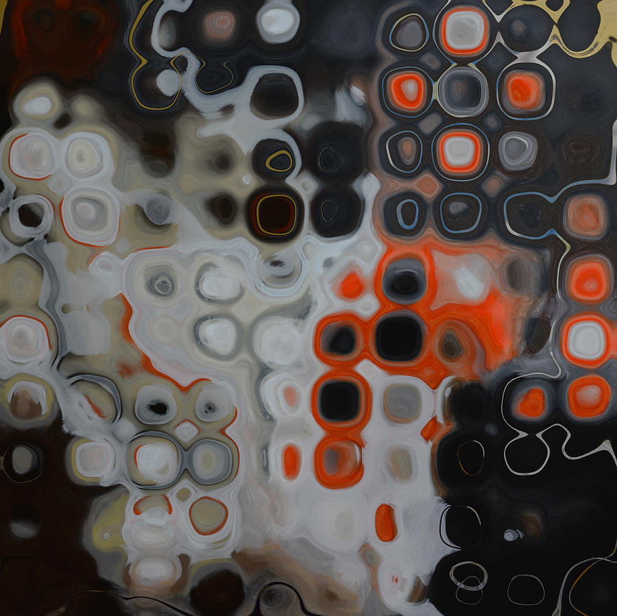 Gallery Painting - Abstract Orange Digital Print by Andrada Anghel