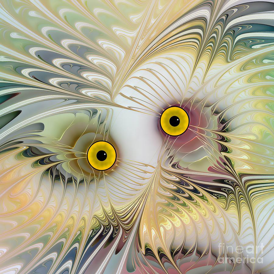 Owl Digital Art - Abstract Owl by Klara Acel