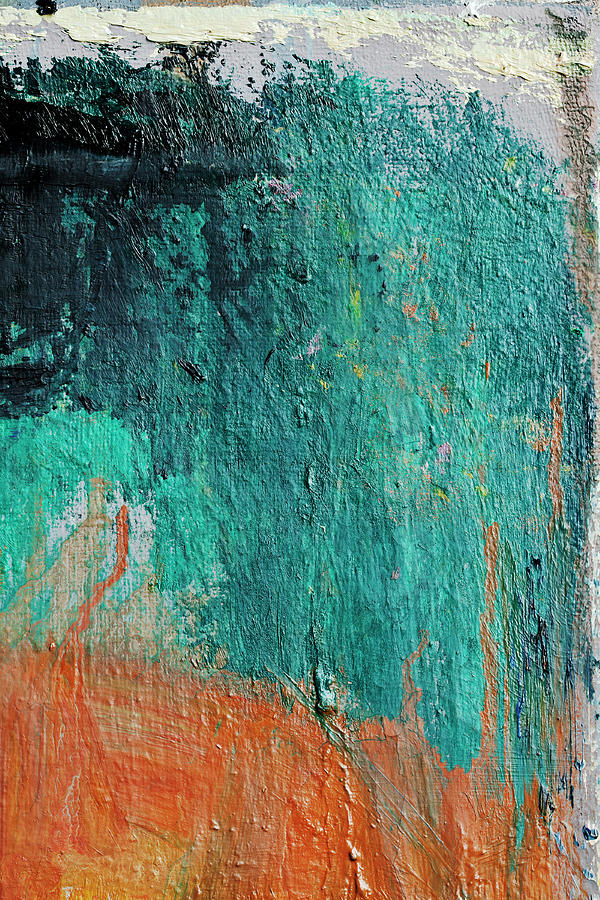 Abstract Painted  Green And Orange Art Photograph by Ekely