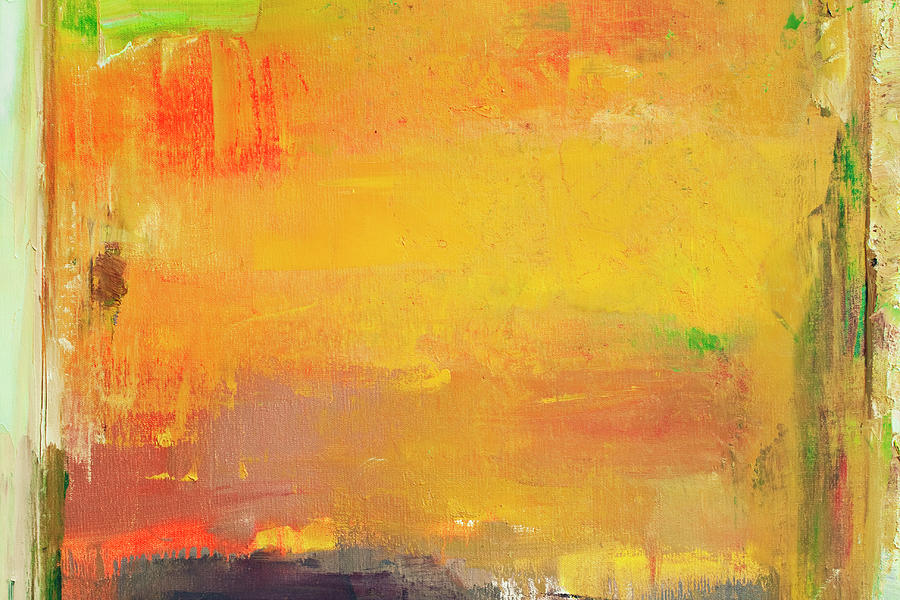 Abstract Painted Orange And Green Art Photograph by Ekely
