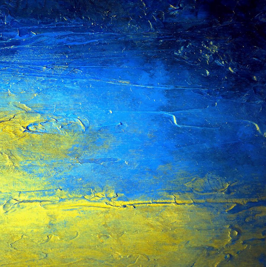 Abstract Blue And Yellow Diptych Sirius II Painting by