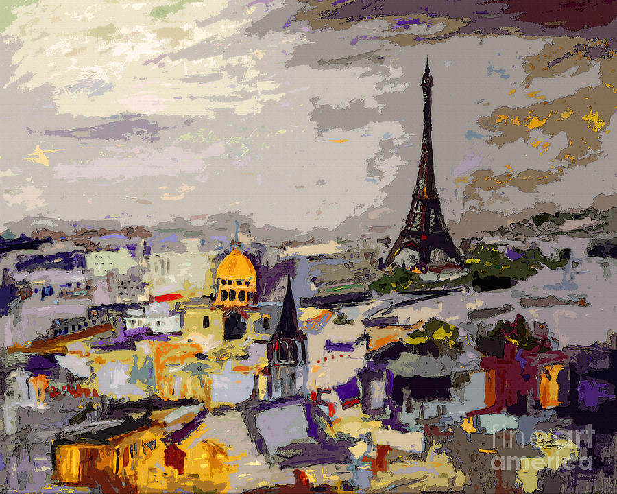Abstract Paris Memories Painting by Ginette Callaway