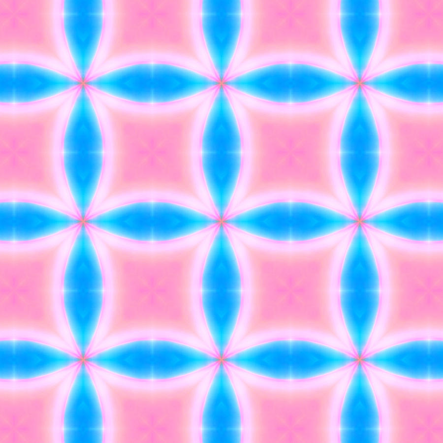 Abstract Pattern of Pink and Blue Squares Digital Art by Shelley Neff