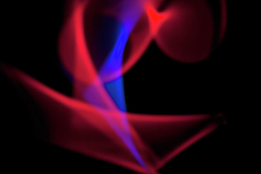 Abstract Patterns Of Blue And Red Light Photograph by Halfdark