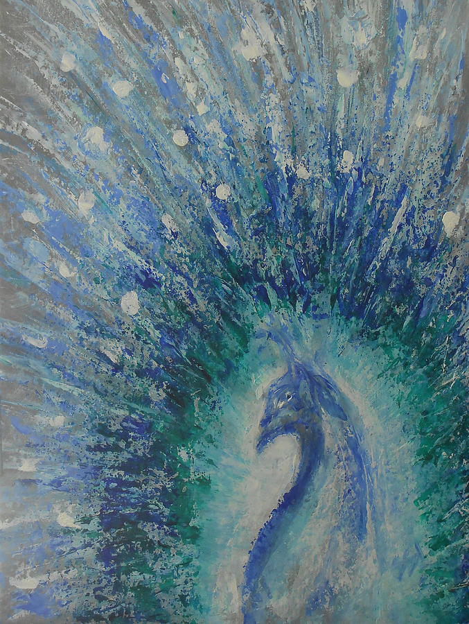 Abstract Peacock Painting by Jane See