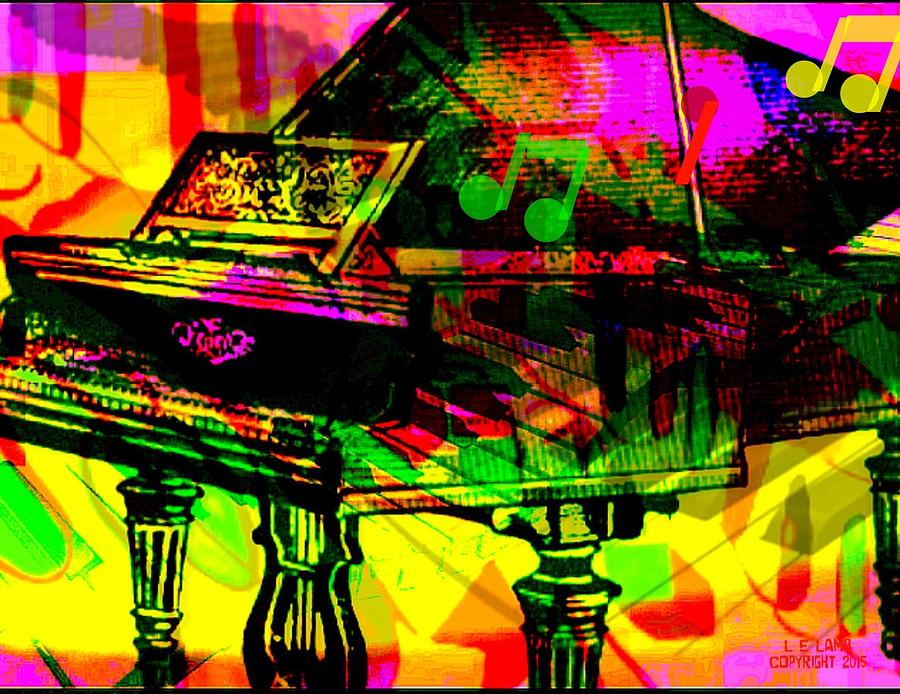 Music Painting - Abstract piano art by Larry Lamb