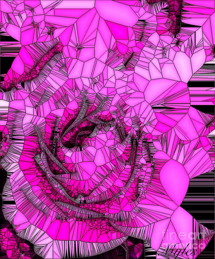 Abstract Pink Rose Mosaic Photograph by Saundra Myles