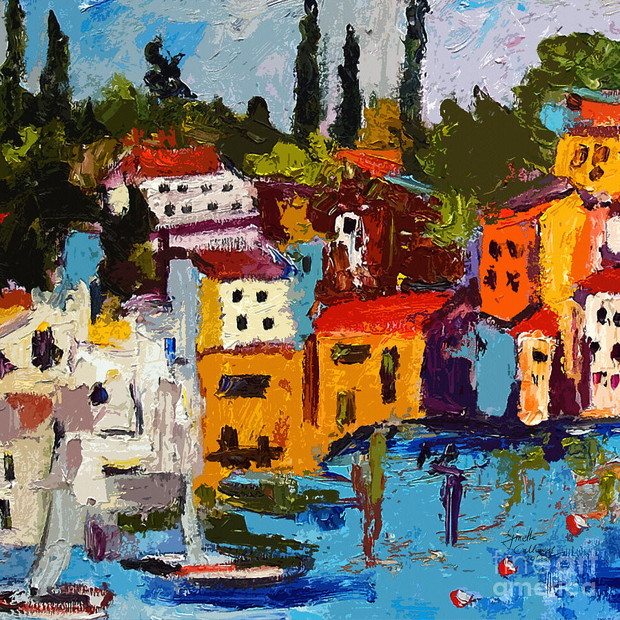 Abstract Portovenere Italy Part One Painting by Ginette Callaway