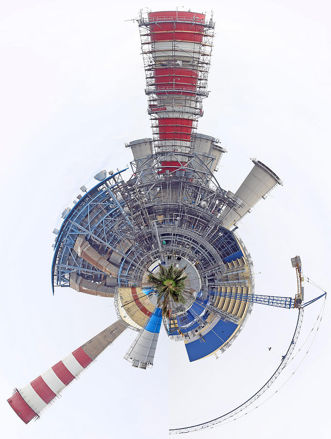 Crane Photograph - Abstract Construction Power Plant by Paul Fell