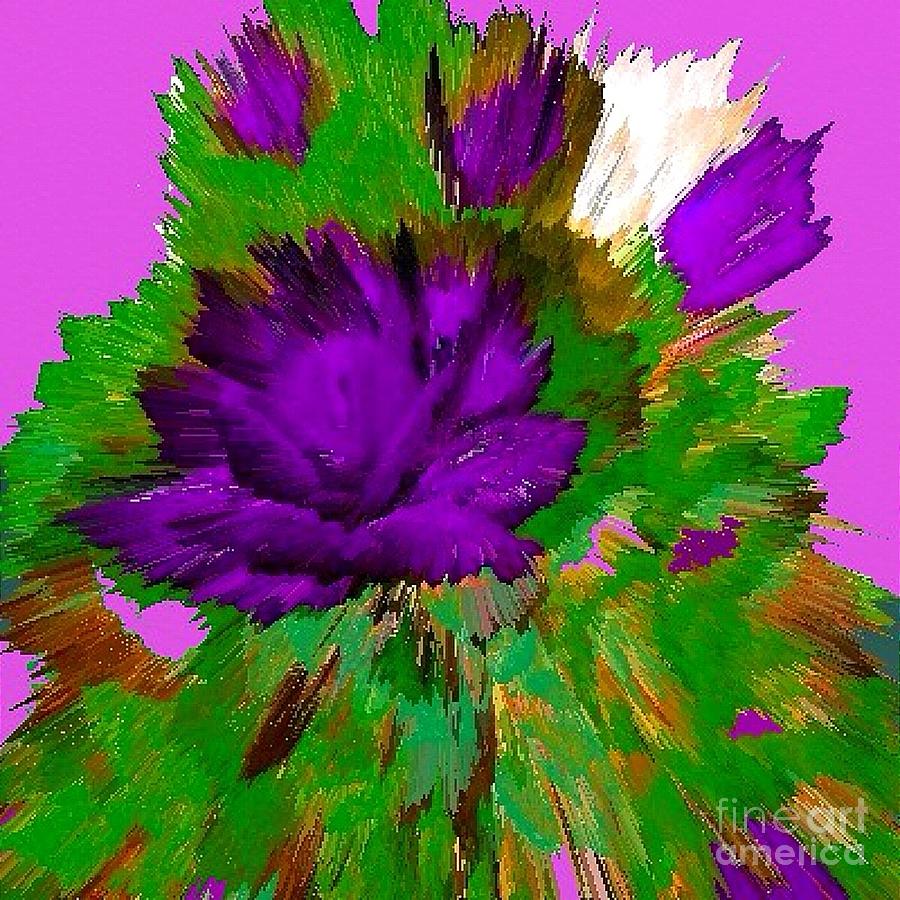 Abstract Purple Rose Painting by Saundra Myles