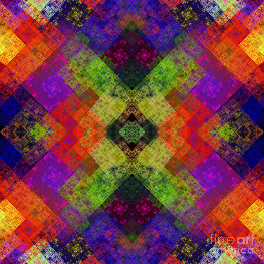 Abstract - Rainbow Connection - Square Digital Art by Andee Design