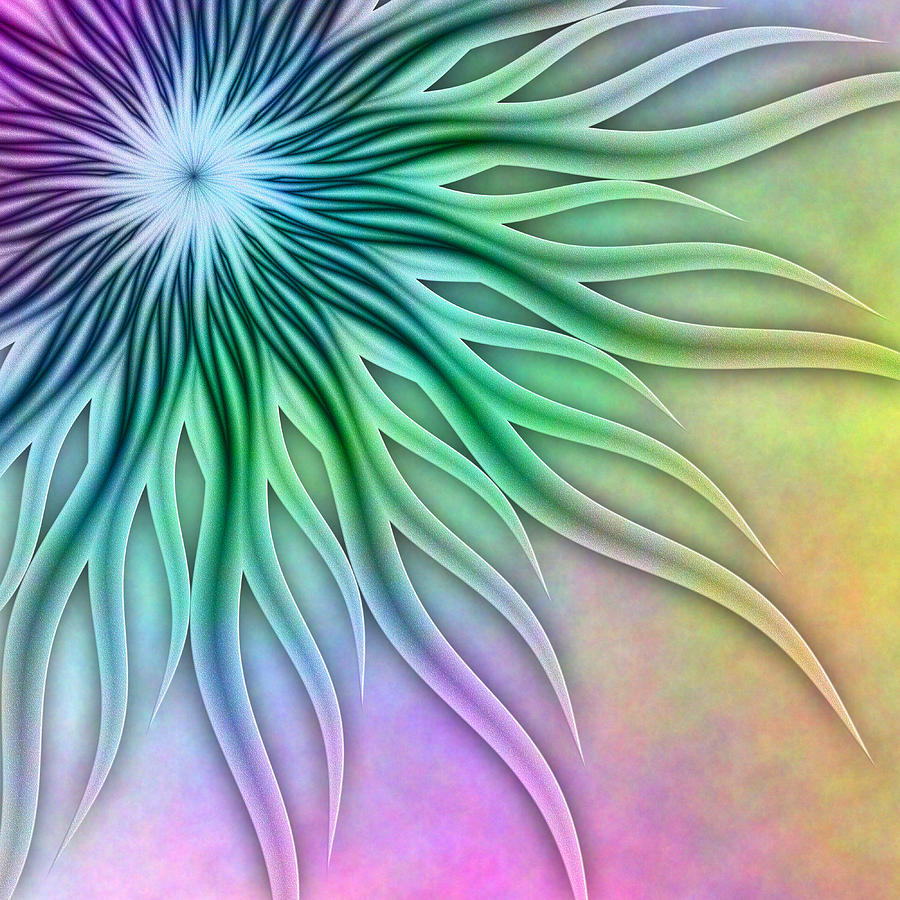 Abstract Rainbow Flower 2 Digital Art by Gabiw Art