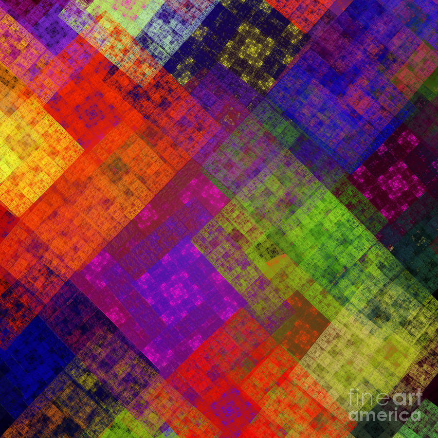 Abstract - Rainbow Infusion - Square Digital Art by Andee Design