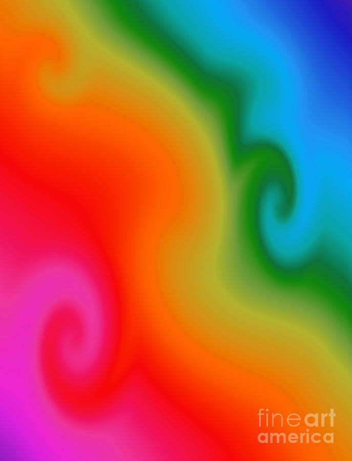 Abstract Digital Art - Abstract Rainbow Motion 2 by Gayle Price Thomas