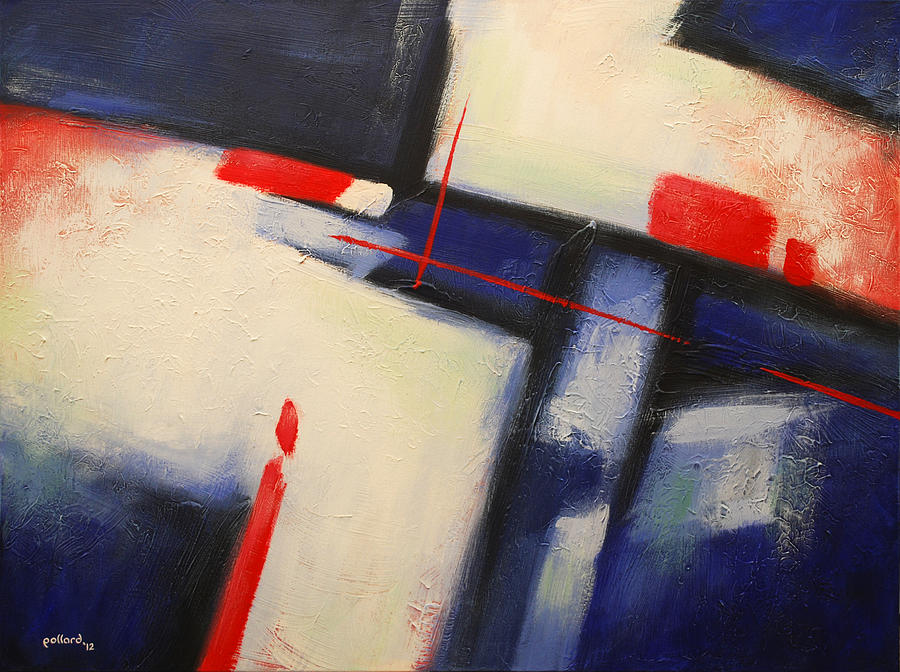 Abstract Red Blue Painting by Glenn Pollard