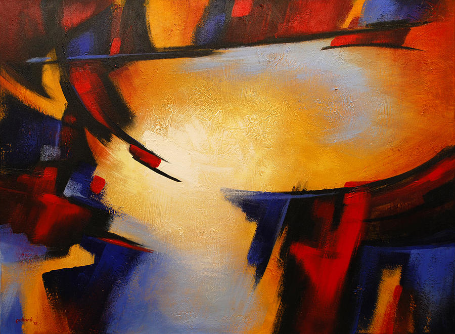 Abstract Red Blue Yellow Painting by Glenn Pollard