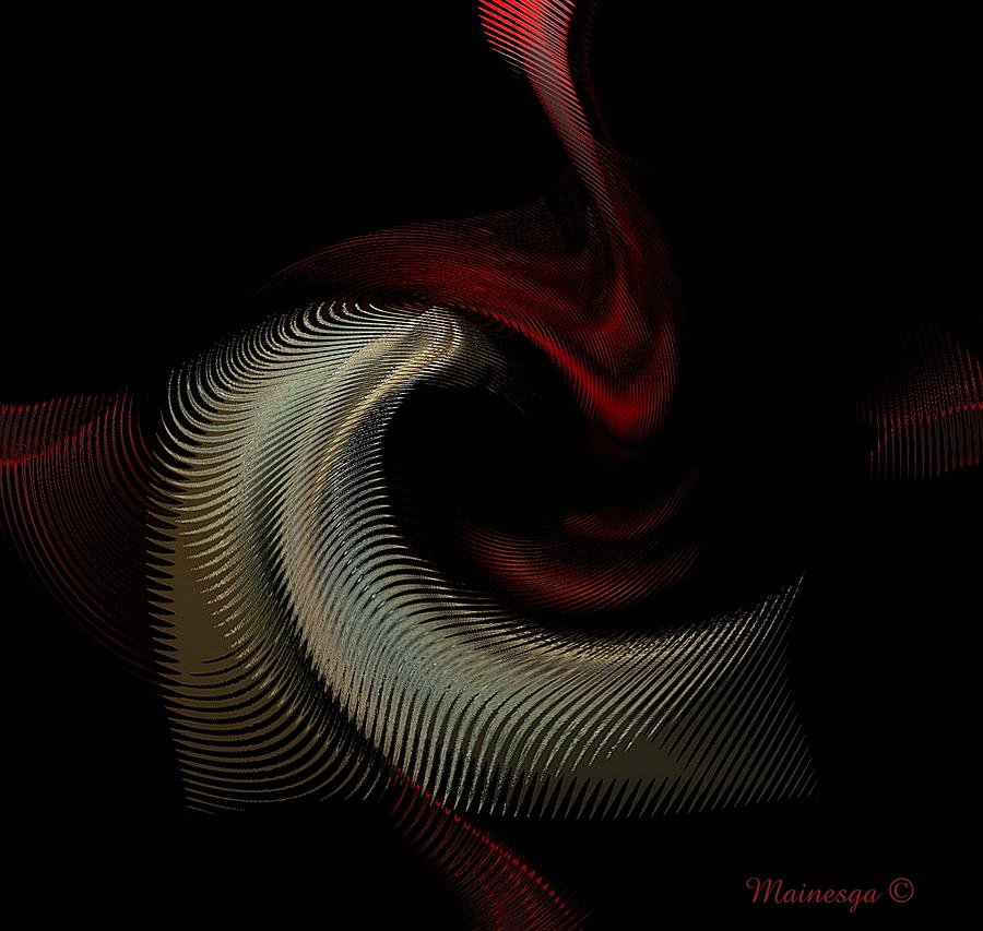 Abstract RedGoldBlack Digital Art by Ines GarayColomba