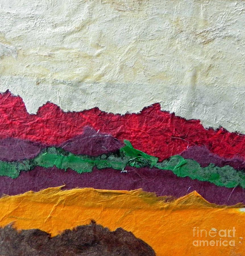 Abstract Red Hills Mixed Media by Patricia Tierney