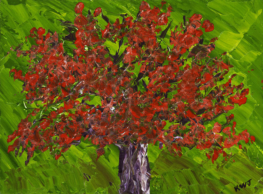 Abstract Red Maple Tree Painting Painting by Keith Webber Jr