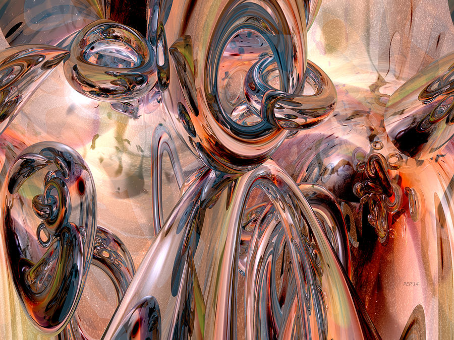Abstract Reflecting Rings Digital Art by Phil Perkins