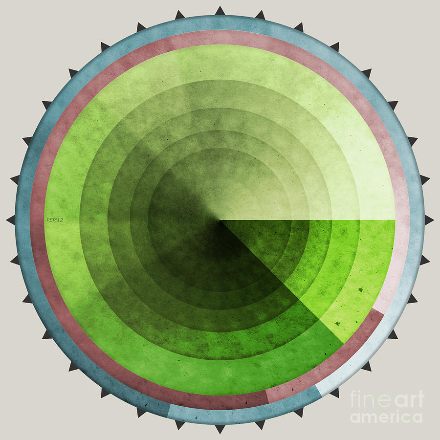 Abstract Rings of Green Digital Art by Phil Perkins