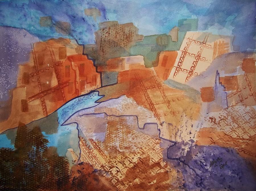 Abstract Ruins Painting by Ellen Levinson