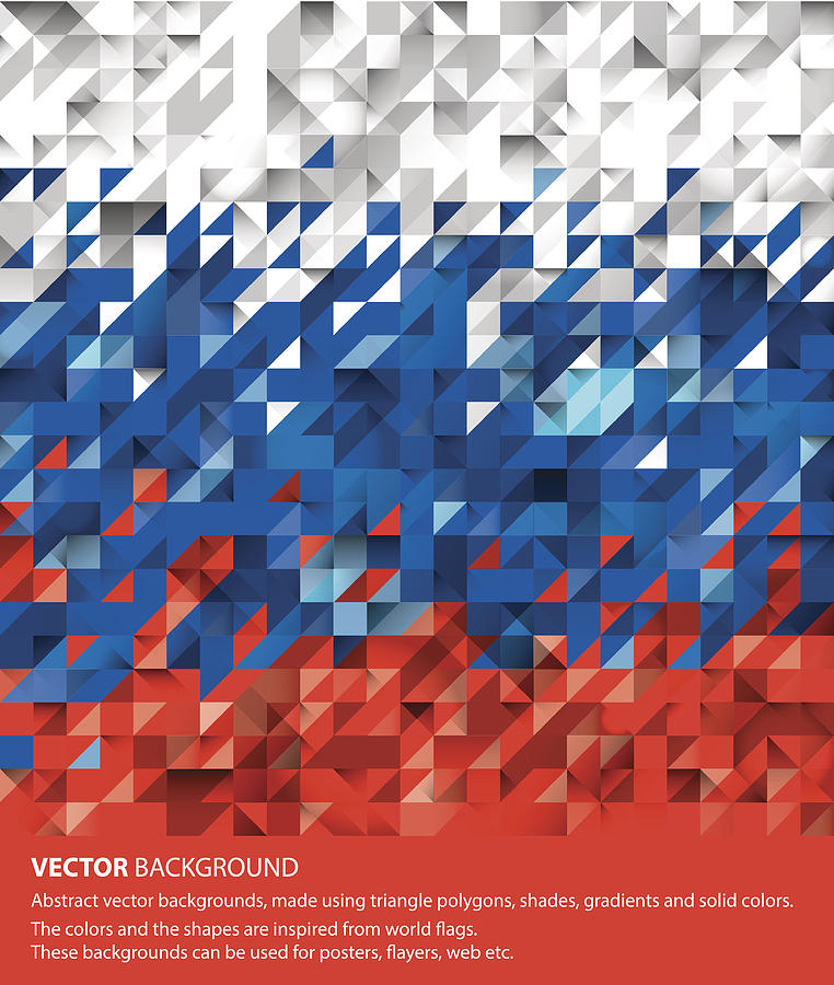 Abstract Russian Flag, Russia Background (Vector Art) Drawing by Ad_krikorian
