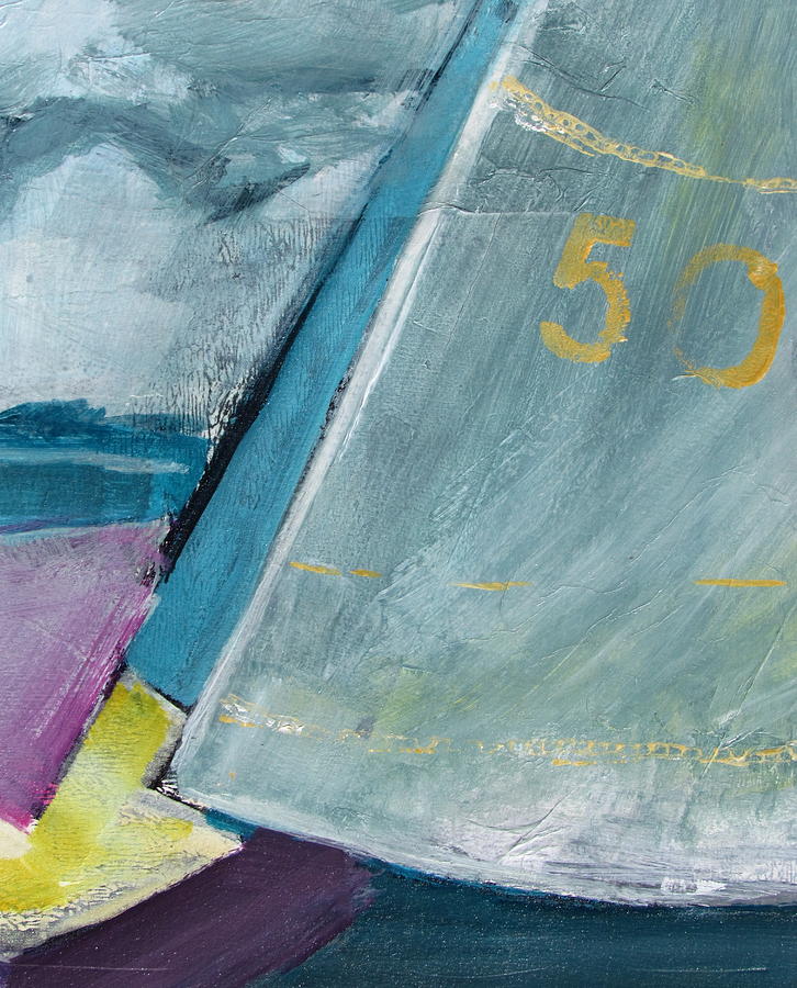 abstract sail with Number Fifty Painting by Betty Pieper
