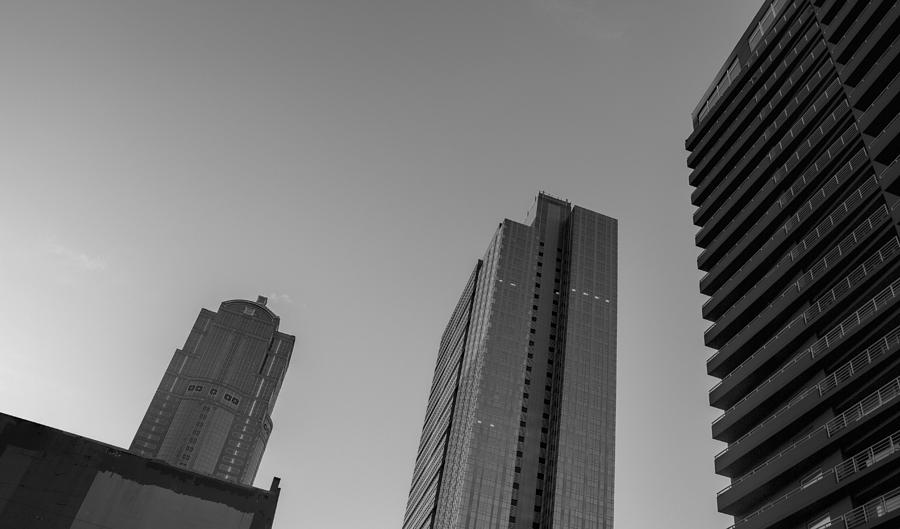 Abstract Seattle Buildings in Black and White  Photograph by Cathy Anderson