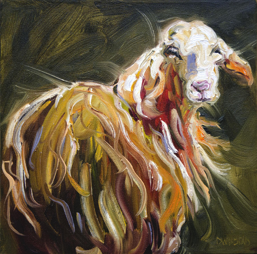 Abstract Sheep Painting by Diane Whitehead