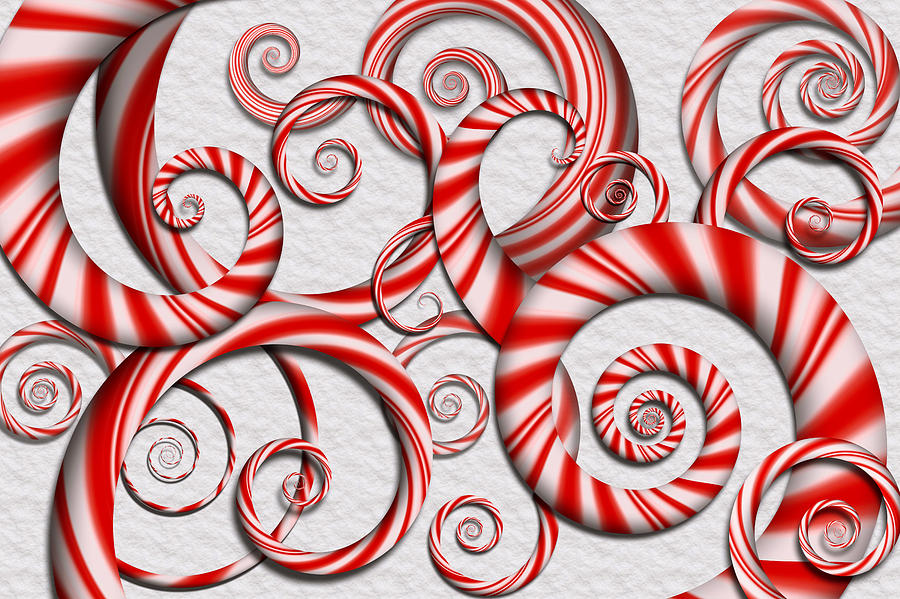 Abstract - Spirals - Peppermint Dreams Digital Art by Mike Savad