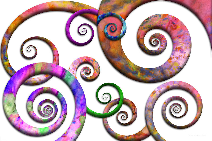 Abstract - Spirals - Planet X Digital Art by Mike Savad
